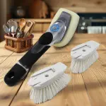 Dish Scrubber with Soap Dispenser, Soap Dispensing Dish Brush Set (1 Set / With Brown Box)