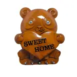 Cute Plastic Panda Key Holder, Wall Key Rack with 5 Hooks (1 Pc)