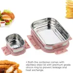 Premium Stainless Steel Leak Proof Air Tight Lunch Boxes (900ML+200ML Approx / 2 Pc Set)