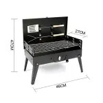 Stainless Steel Briefcase Style Barbecue Grill Toaster (Medium, Black)