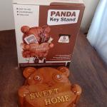 Cute Plastic Panda Key Holder, Wall Key Rack with 5 Hooks (1 Pc)