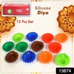 colorful silicone diya 12pc